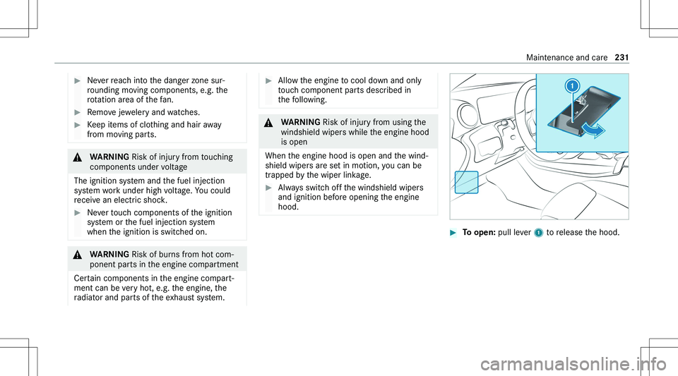 MERCEDES-BENZ GLA 2021  Owners Manual ��N�e�v�e�r� �r�e�a�c�h� �i�n�t�o� �t�h�e� �d�a�n�g�e�r� �z�o�n�e� �s�u�r