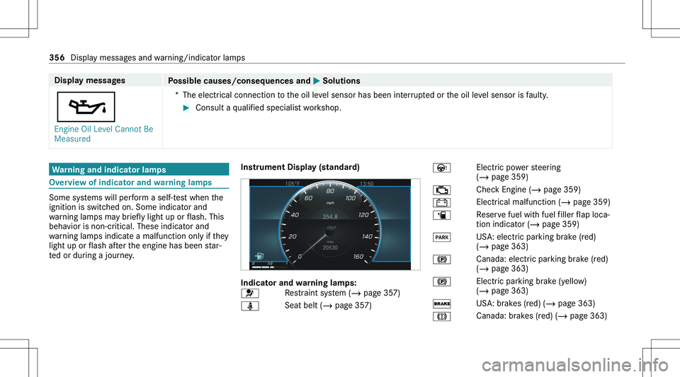 MERCEDES-BENZ GLA 2021  Owners Manual �D�i�s�p�l�a�y��m�e�s�s�a�g�e�s�P�o�s�s�i�b�l�e��c�a�u�s�e�s�/�c�o�n�s�e�q�u�e�n�c�e�s��a�n�d�0050��S�o�l�u�t�i�o�n�s
00B3
�E�n�g�i�n�e� �O�i�l� �L�e�v�e�l� �C�a�n�n�o�t� �B�e� 
�M�e�a�s�u�r�e�d
