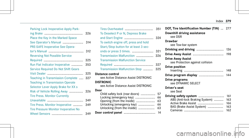 MERCEDES-BENZ GLA 2021  Owners Manual �P�a�r�k�i�n�g� �L�o�c�k� �I�n�o�p�e�r�a�t�i�v�e� �A�p�p�l�y� �P�a�r�k
