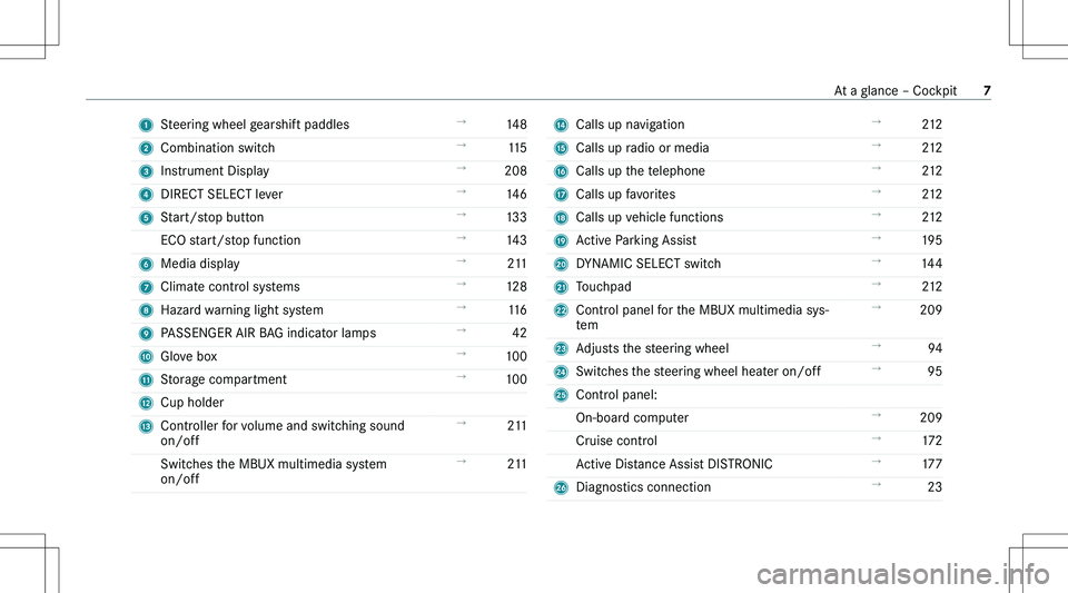 MERCEDES-BENZ GLA 2021  Owners Manual �1�S�t�e�e�r�i�n�g� �w�h�e�e�l� �g�e�a�r�s�h�i�f�t� �p�a�d�d�l�e�s
