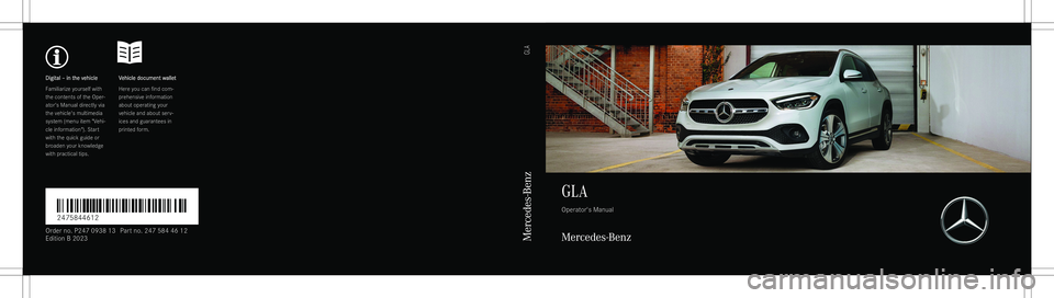 MERCEDES-BENZ GLA 2023  Owners Manual �D�i�g�i�t�a�l�