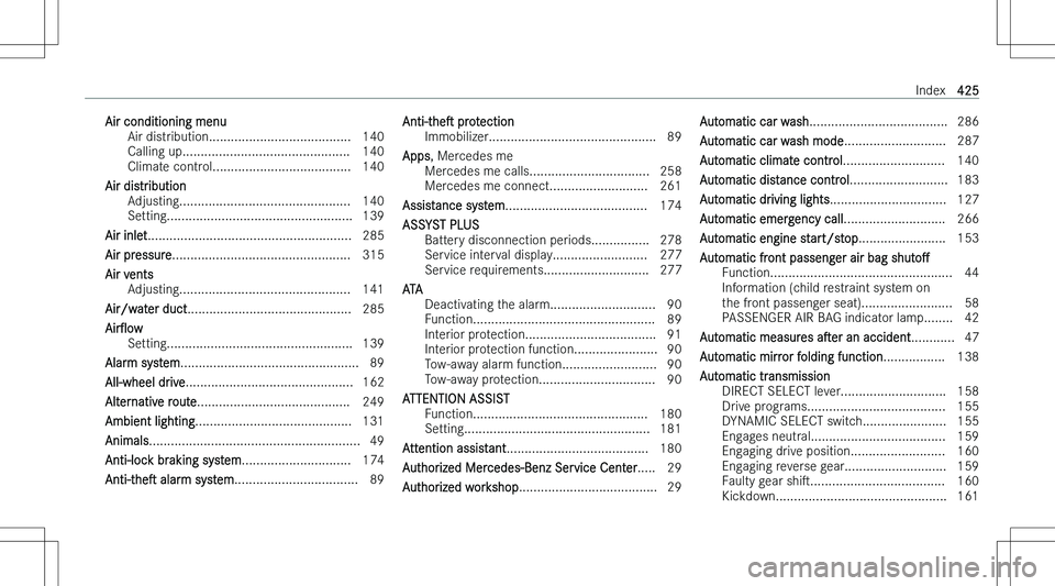 MERCEDES-BENZ GLA 2023  Owners Manual �A�i�r� �c�o�n�d�i�t�i�o�n�i�n�g� �m�e�n�u�A�i�r� �d�i�s�t�r�i�b�u�t�i�o�n�.�.�.�.�.�.�.�.�.�.�.�.�.�.�.�.�.�.�.�.�.�.�.�.�.�.�.�.�.�.�.�.�.�.�.�.�.�.�. �1�4�0
�C�a�l�l�i�n�g� �u�p�.�.�.�.�.�.�.�.�.�.