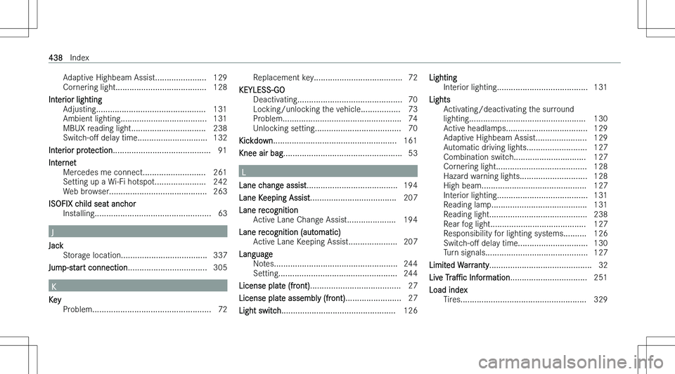 MERCEDES-BENZ GLA 2023  Owners Manual �A�d�a�p�t�i�v�e� �H�i�g�h�b�e�a�m� �A�s�s�i�s�t�.�.�.�.�.�.�.�.�.�.�.�.�.�.�.�.�.�.�.�.�.�. �1�2�9
�C�o�r�n�e�r�i�n�g� �l�i�g�h�t�.�.�.�.�.�.�.�.�.�.�.�.�.�.�.�.�.�.�.�.�.�.�.�.�.�.�.�.�.�.�.�.�.�.�.