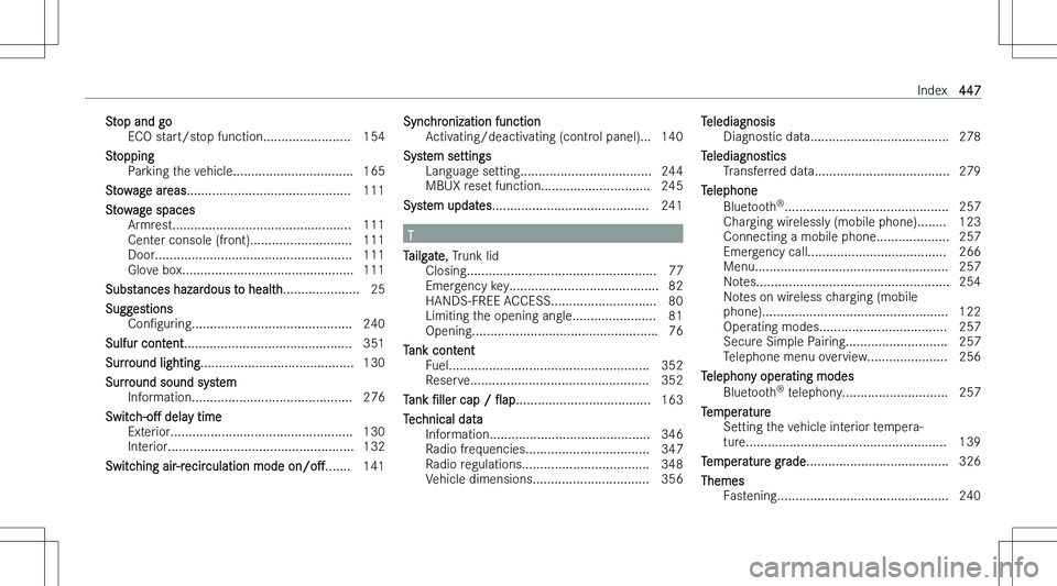 MERCEDES-BENZ GLA 2023  Owners Manual �S�t�o�p� �a�n�d� �g�o�E�C�O� �s�t�a�r�t�/�s�t�o�p� �f�u�n�c�t�i�o�n�.�.�.�.�.�.�.�.�.�.�.�.�.�.�.�.�.�.�.�.�.�.�.�. �1�5�4
�S�t�o�p�p�i�n�g �P�a�r�k�i�n�g� �t�h�e� �v�e�h�i�c�l�e�.�.�.�.�.�.�.�.�.�.�