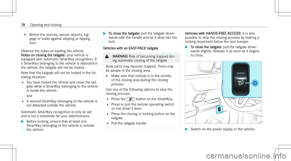 MERCEDES-BENZ GLA 2023 Manual PDF ��B�e�f�o�r�e� �t�h�e� �j�o�u�r�n�e�y�,� �s�e�c�u�r�e� �o�b�j�e�c�t�s�,� �l�u�g�-
�g�a�g�e� �o�r� �l�o�a�d�s� �a�g�a�i�n�s�t� �s�l�i�p�p�i�n�g� �o�r� �t�i�p�p�i�n�g
�o�v�e�r�.�O�b�s�e�r�v�e� �t�h�e� 