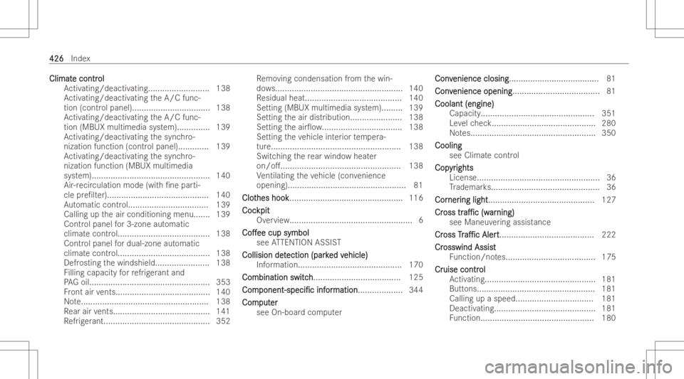 MERCEDES-BENZ GLB 2022  Owners Manual ClimatClimat
econtr e
contr ol ol
Ac tivating/dea ctivating <000F000F000F000F000F000F000F000F000F000F000F000F000F000F000F000F
000F000F000F000F000F000F000F000F000F000F> 138
Ac tivating/dea ctivating th