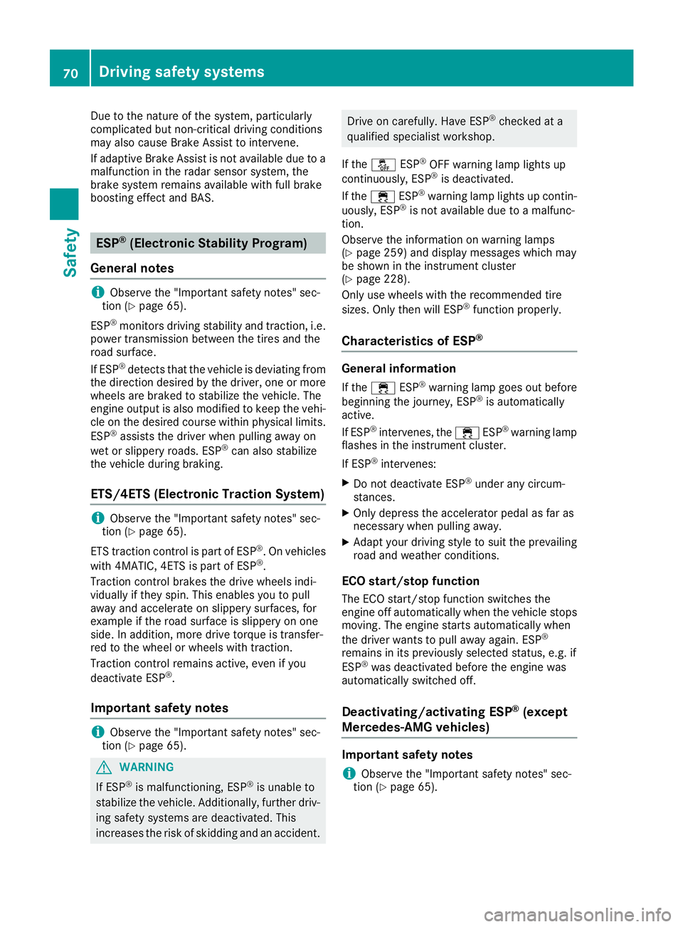 MERCEDES-BENZ GLC 2017 Manual PDF Due to the nature of the system, particularly
complicated but non-critical driving conditions
may also cause Brake Assist to intervene.
If adaptive Brake Assist is not available due to a
malfunction i MERCEDES-BENZ GLC 2017 Manual PDF Due to the nature of the system, particularly
complicated but non-critical driving conditions
may also cause Brake Assist to intervene.
If adaptive Brake Assist is not available due to a
malfunction i