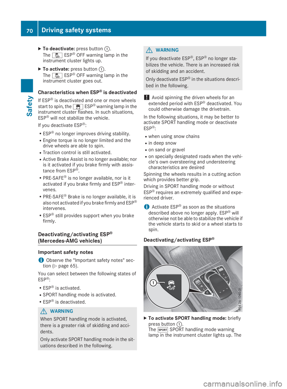 MERCEDES-BENZ GLC 2019 Manual PDF XTo deactivate:press button�C.
The�