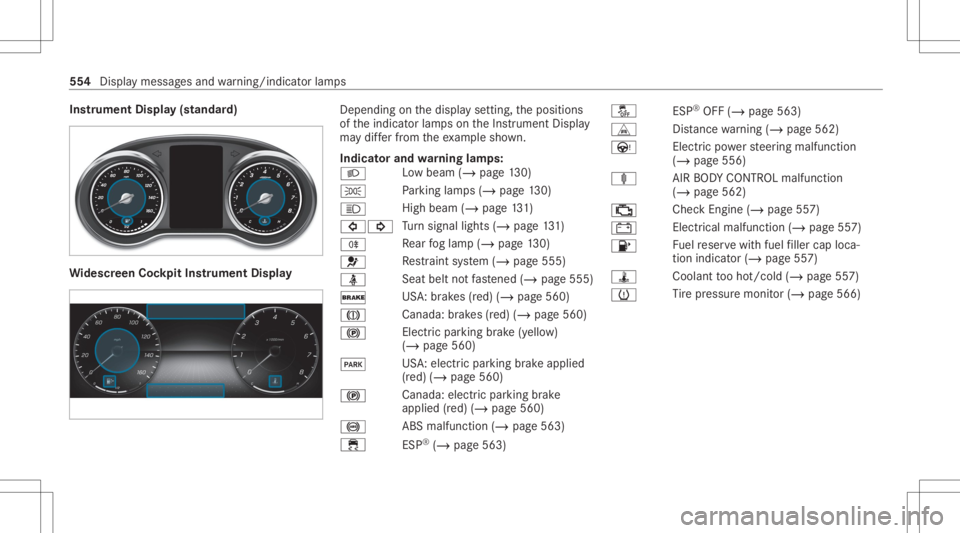 MERCEDES-BENZ GLC 2020 Owners Manual Ins
trum ent Disp lay(s tand ard) Wi
des cree nCo ckpit Instru men tDi spl ay Dep
endingonthedispla yse tting, theposition s
of theindicat orlam pson theIns trument Display
ma ydif ferfr om theex am p MERCEDES-BENZ GLC 2020 Owners Manual Ins
trum ent Disp lay(s tand ard) Wi
des cree nCo ckpit Instru men tDi spl ay Dep
endingonthedispla yse tting, theposition s
of theindicat orlam pson theIns trument Display
ma ydif ferfr om theex am p