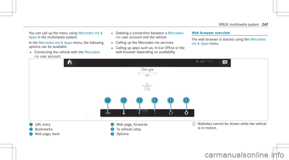 MERCEDES-BENZ GLC 2021 Owners Manual Yo
ucan callupthemenu usingMercedes me&
Apps inthemultimedia system.
In theMercedes me&Apps menu, thefo llo wing
op tion scan beavailable:
R Con nectingth eve hicle withth eMercedes
me user account R
MERCEDES-BENZ GLC 2021 Owners Manual Yo
ucan callupthemenu usingMercedes me&
Apps inthemultimedia system.
In theMercedes me&Apps menu, thefo llo wing
op tion scan beavailable:
R Con nectingth eve hicle withth eMercedes
me user account R