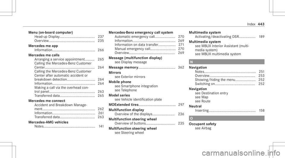 MERCEDES-BENZ GLC 2022  Owners Manual Menu
(on-boar dcom puter)
Head-u pDispla y.<0011001100110011001100110011001100110011001100110011001100110011
0011001100110011001100110011001100110011001100110011001100110011
001100110011> 237
Ov ervie