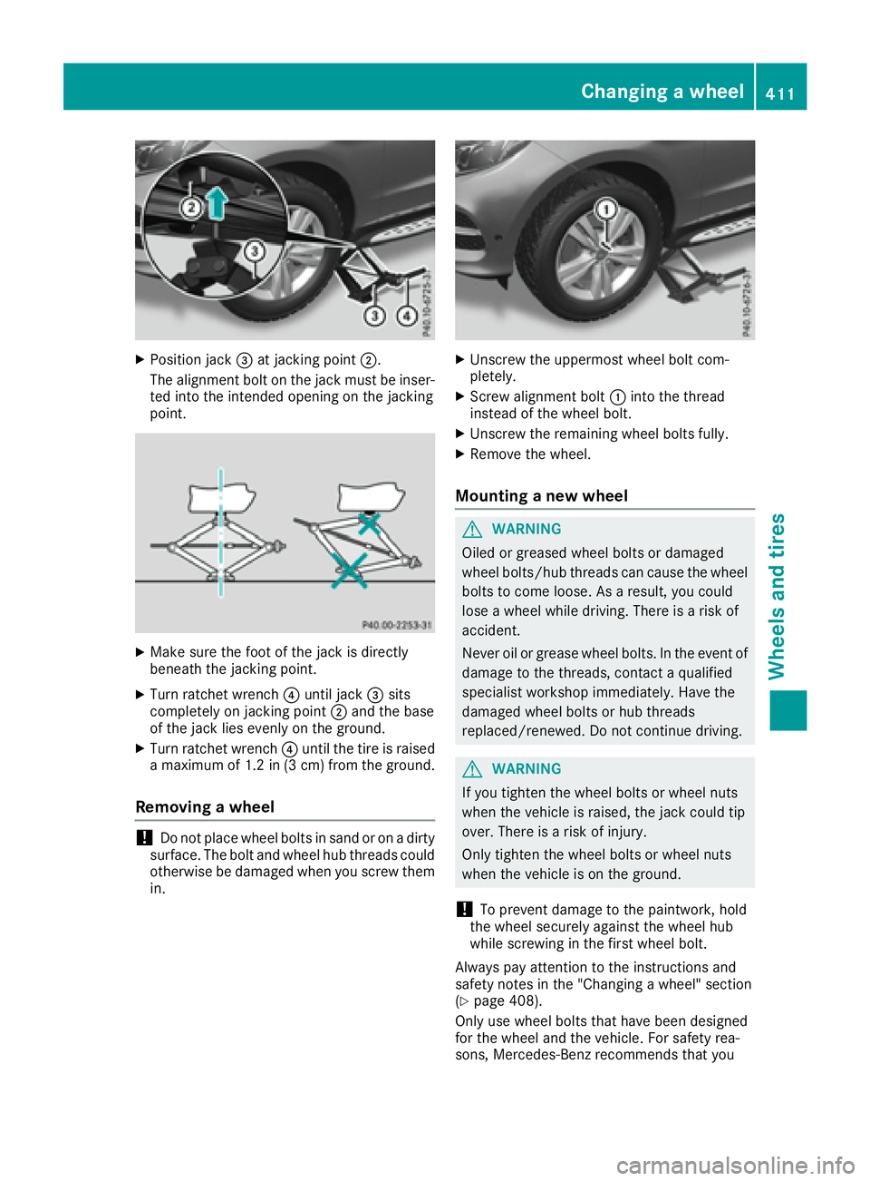 MERCEDES-BENZ GLE 2016  Owners Manual X
Position jack �