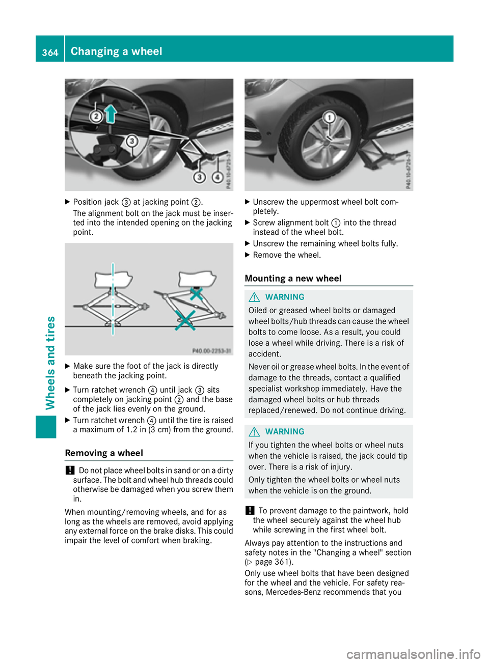 MERCEDES-BENZ GLE 2017  Owners Manual X
Position jack �