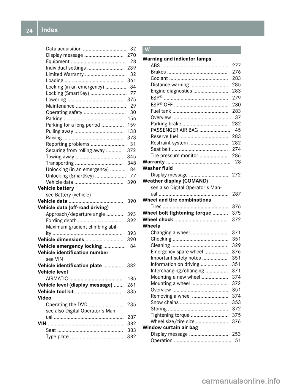 MERCEDES-BENZ GLE 2019 Owners Manual Data acquisition ............................... 32
Display message ............................ 270
Equipment ....................................... 28
Individual settings .......................... MERCEDES-BENZ GLE 2019 Owners Manual Data acquisition ............................... 32
Display message ............................ 270
Equipment ....................................... 28
Individual settings ..........................