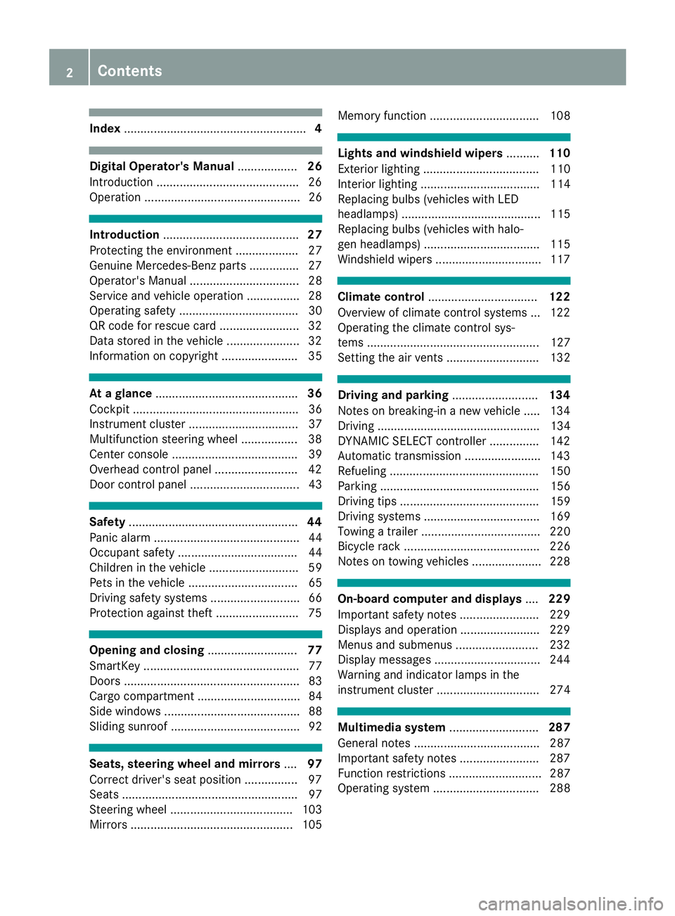 MERCEDES-BENZ GLE 2019  Owners Manual Index
....................................................... 4Digital Operator's Manual
..................26
Introduction .......................................... .26
Operation ................