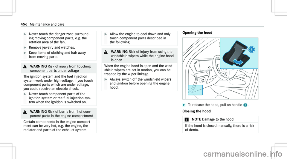 MERCEDES-BENZ GLE 2020  Owners Manual ��N�e�v�e�r� �t�o�u�c�h� �t�h�e� �d�a�n�g�e�r� �z�o�n�e� �s�u�r�r�o�u�n�d