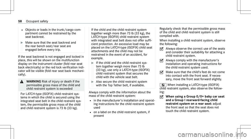 MERCEDES-BENZ GLE 2020 Workshop Manual �=�O�b�j�e�c�t�s� �o�r� �l�o�a�d�s� �i�n� �t�h�e� �t�r�u�n�k�/�c�a�r�g�o� �c�o�m