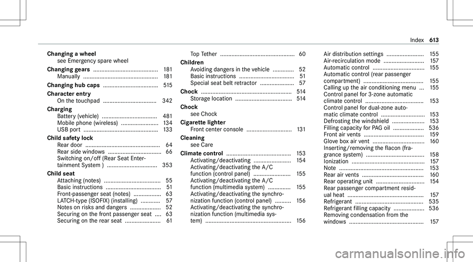 MERCEDES-BENZ GLE 2020  Owners Manual �C�h�a�n�g�i�n�g��a��w�h�e�e�l�s�e�e� �E�m�e�r�g�e�n�c�y� �s�p�a�r�e� �w�h�e�e�l
�C�h�a�n�g�i�n�g��g�e�a�r�s�� �.�.�.�.�.�.�.�.�.�.�.�.�.�.�.�.�.�.�.�.�.�.�.�.�.�.�.�.�.�.�.�.�.�.�.�.�.�.�.�. �1�