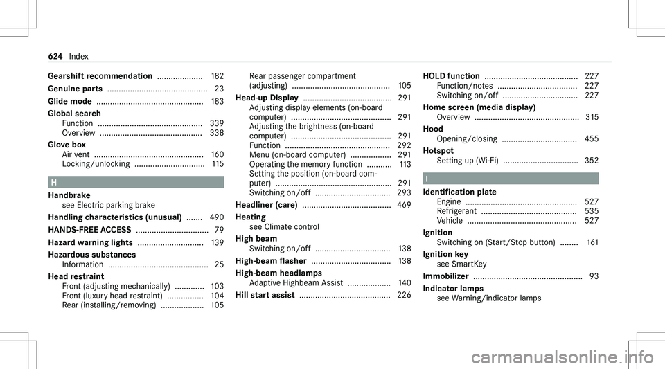 MERCEDES-BENZ GLE 2020  Owners Manual �G�e�a�r�s�h�i�f�t��r�e�c�o�m�m�e�n�d�a�t�i�o�n���.�.�.�.�.�.�.�.�.�.�.�.�.�.�.�.�.�.�.�. �1�8�2
�G�e�n�u�i�n�e��p�a�r�t�s�� �.�.�.�.�.�.�.�.�.�.�.�.�.�.�.�.�.�.�.�.�.�.�.�.�.�.�.�.�.�.�.�.�.�.�