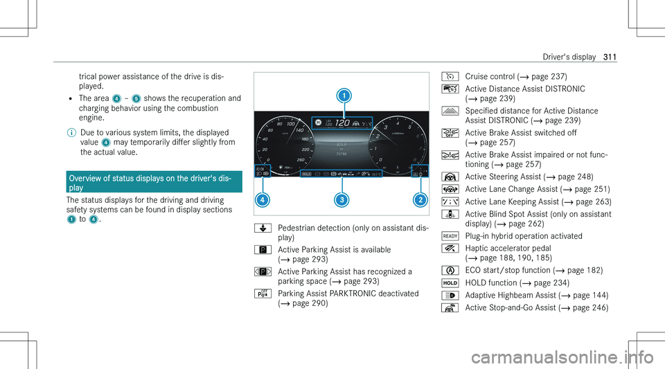 MERCEDES-BENZ GLE 2023  Owners Manual �t�r�i�c�a�l� �p�o�w�e�r� �a�s�s�i�s�t�a�n�c�e� �o�f� �t�h�e� �d�r�i�v�e� �i�s� �d�i�s�-�p�l�a�y�e�d�.
�= �T�h�e� �a�r�e�a�  �4� !