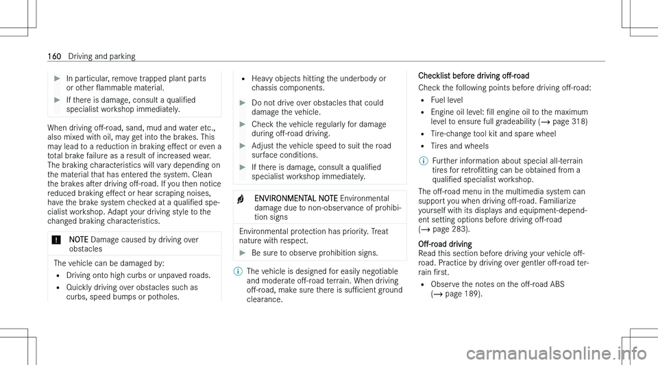 MERCEDES-BENZ GLE COUPE 2023  Owners Manual ��I�n� �p�a�r�t�i�c�u�l�a�r�,� �r�e�m�o�v�e� �t�r�a�p�p�e�d� �p�l�a�n�t� �p�a�r�t�s
�o�r� �o�t�h�e�r�  "O�a�m�m�a�b�l�e � �m�a�t�e�r�i�a�l�.��I�f� �t�h�e�r�e� �i�s� �d�a�m�a�g�e�,� �c�o�n�s�u�l�