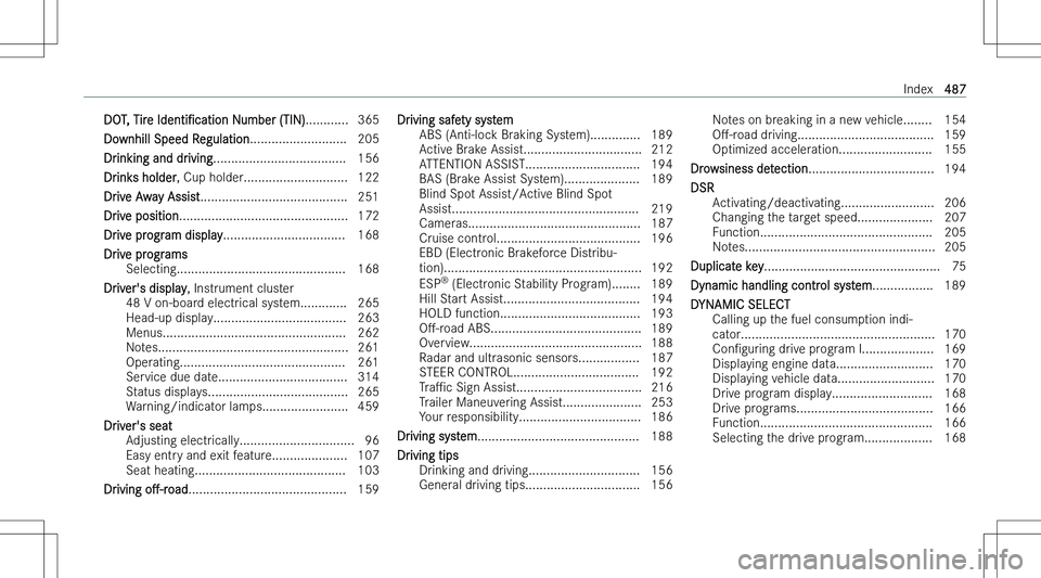 MERCEDES-BENZ GLE COUPE 2023  Owners Manual �D�O�T�,� �T�i�r�e� �*�d�e�n�t�i"N�c�a�t�i�o�n � �N�u�m�b�e�r� �(�T�I�N�) �.�.�.�.�.�.�.�.�.�.�.�. �3�6�5
�D�o�w�n�h�i�l�l� �S�p�e�e�d� �R�e�g�u�l�a�t�i�o�n �.�.�.�.�.�.�.�.�.�.�.�.�.�.�.�.�.�.�.�