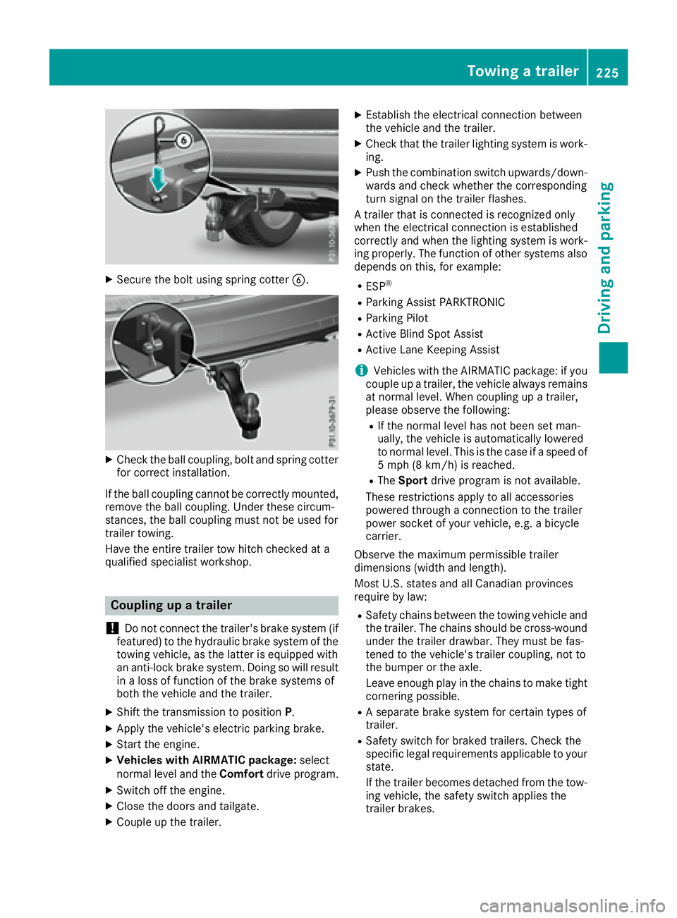MERCEDES-BENZ GLS 2017  Owners Manual X
Secure the bolt using spring cotter �