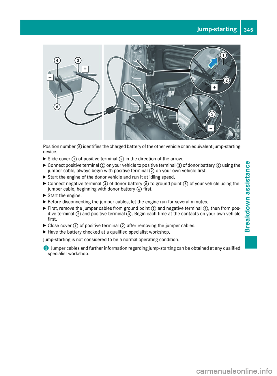 MERCEDES-BENZ GLS 2019 Owners Manual Position number
0084identifies the charged battery of the other vehicle or an equivalent jump-starting
device.
X Slide cover 0043of positive terminal 0044in the direction of the arrow.
X Connect posit MERCEDES-BENZ GLS 2019 Owners Manual Position number
0084identifies the charged battery of the other vehicle or an equivalent jump-starting
device.
X Slide cover 0043of positive terminal 0044in the direction of the arrow.
X Connect posit