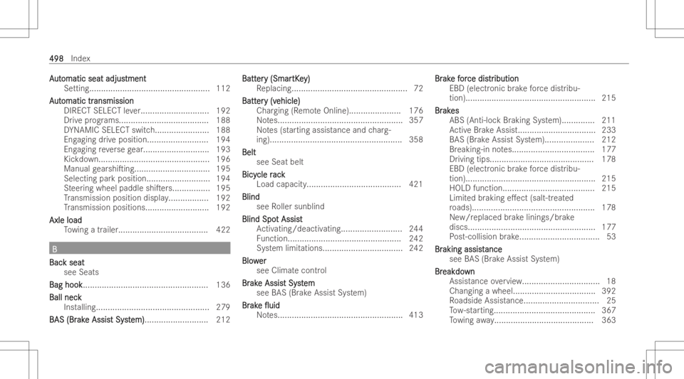 MERCEDES-BENZ GLS 2022  Owners Manual AA
ut ut
omatic seatadjus omatic
seatadjustment tment
Se <00550055004A004F0048000F000F000F000F000F000F000F000F000F000F000F
000F> .......................................112
A A
ut ut
omatic tr omatic
t