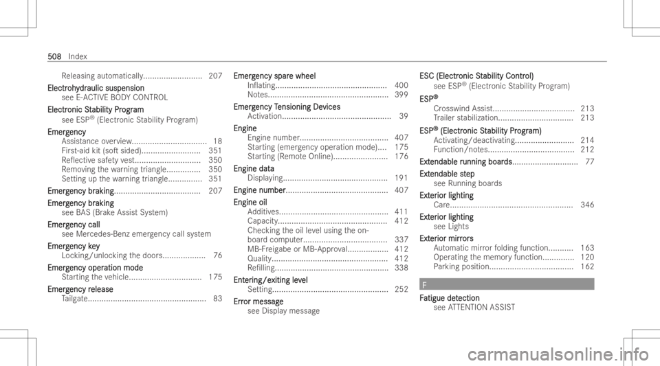 MERCEDES-BENZ GLS 2022  Owners Manual Re
leasing automaticall y.<000F000F000F000F000F000F000F000F000F000F000F000F000F000F000F000F
000F000F000F000F000F000F000F000F000F> 207
Elec tr Elec
troh oh
ydr ydr
auli csus pensi on auli
csus pensi on