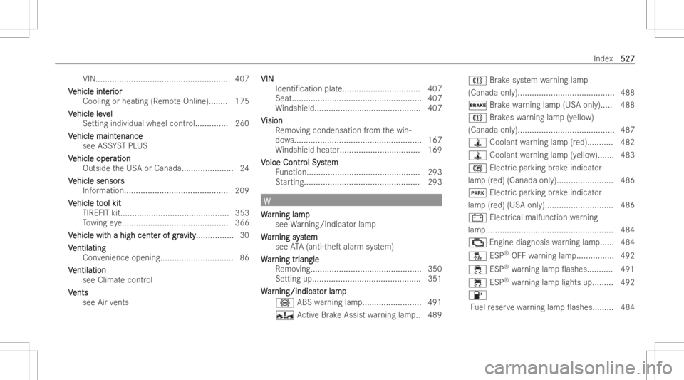MERCEDES-BENZ GLS 2022  Owners Manual VIN.
.......................................................4 07
V V
ehicle int ehicle
inter er
ior ior
Cooling orheating (Remo teOnlin e)... ... .. 175
V V
ehicle lev ehicle
level el
Se ttin gindiv i