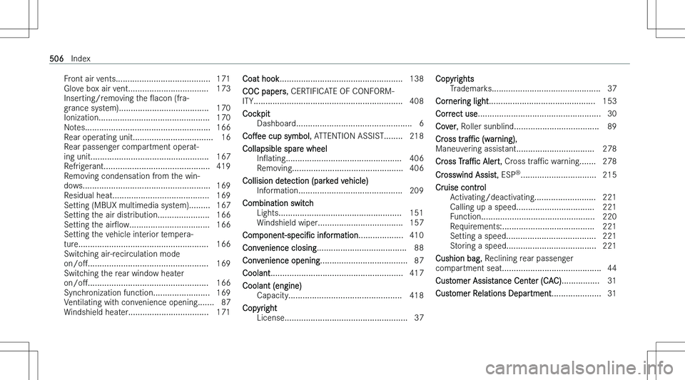 MERCEDES-BENZ GLS 2023  Owners Manual �F�r�o�n�t� �a�i�r� �v�e�n�t�s�.�.�.�.�.�.�.�.�.�.�.�.�.�.�.�.�.�.�.�.�.�.�.�.�.�.�.�.�.�.�.�.�.�.�.�.�.�.�.�. �1�7�1
�G�l�o�v�e� �b�o�x� �a�i�r� �v�e�n�t�.�.�.�.�.�.�.�.�.�.�.�.�.�.�.�.�.�.�.�.�.�.�.