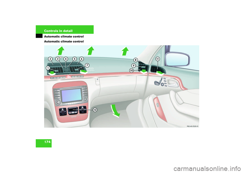MERCEDES-BENZ S CLASS 2003  Owners Manual 174 Controls in detailAutomatic climate control
Automatic climate control 