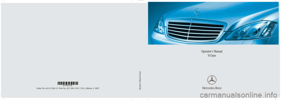 MERCEDES-BENZ S CLASS 2007  Owners Manual 