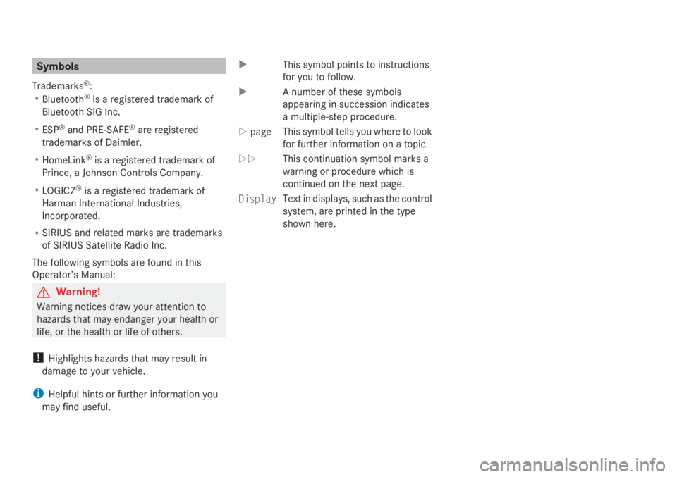 MERCEDES-BENZ S CLASS 2009  Owners Manual 