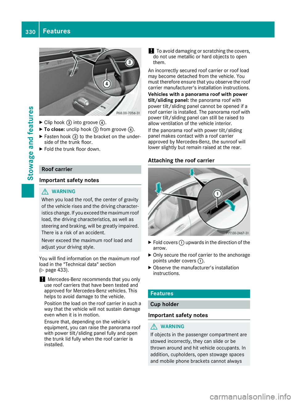 MERCEDES-BENZ S CLASS 2016  Owners Manual X
Clip hook �