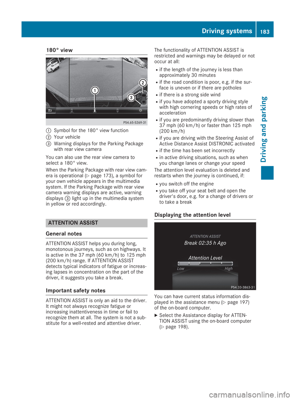 MERCEDES-BENZ SL CLASS 2019  Owners Manual 180° view
�CSymbol for the 180° view function
�DYour vehicle
�