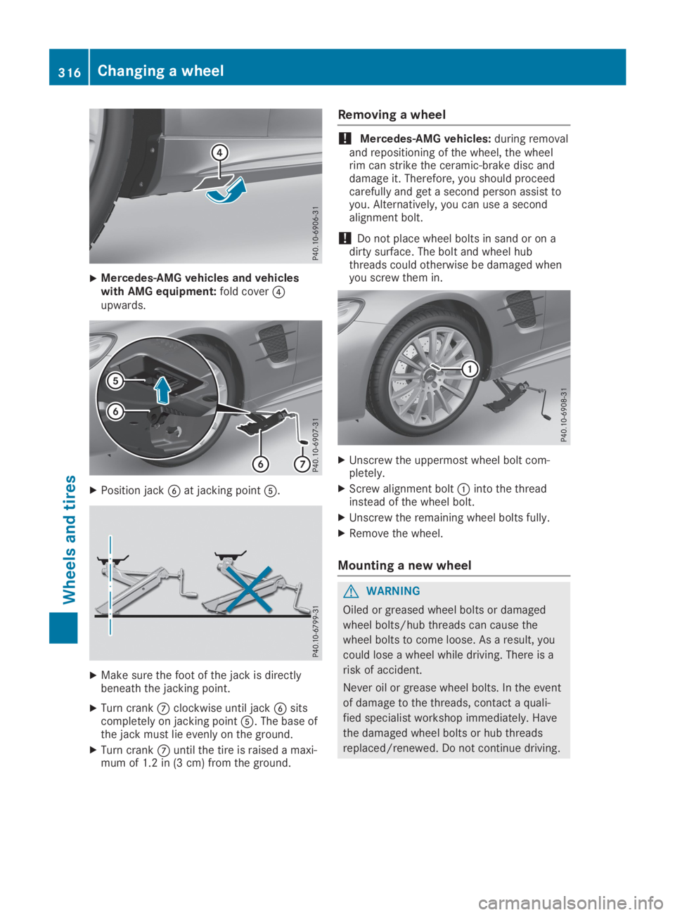 MERCEDES-BENZ SL CLASS 2019  Owners Manual XMercedes-AMG vehicles and vehicleswith AMG equipment:fold cover�