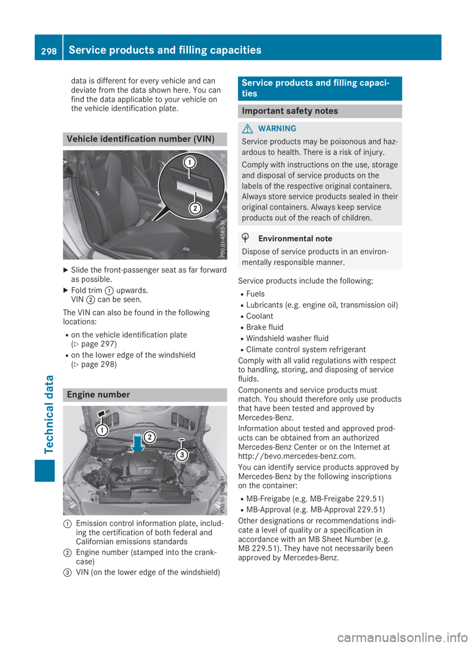MERCEDES-BENZ SLC 2019  Owners Manual data is different for every vehicle and candeviate from the data shown here. You canfind the data applicable to your vehicle onthe vehicle identification plate.
Vehicle identification number (VIN)
XSl