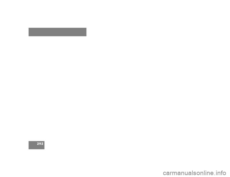 MERCEDES-BENZ SLK CLASS 2004  Owners Manual 292 