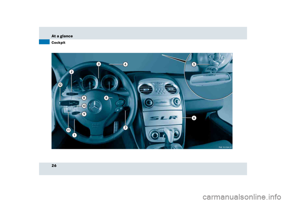 MERCEDES-BENZ SLR CLASS 2005 Owners Manual 26 At a glanceCockpit 