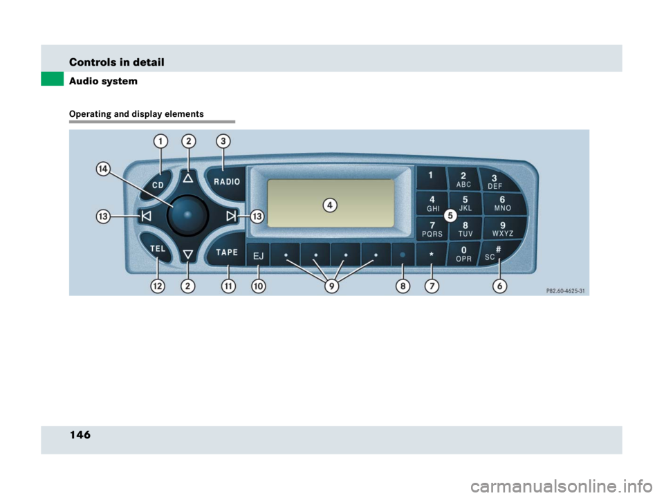 MERCEDES-BENZ SLR CLASS 2007  Owners Manual 146 Controls in detail
Audio system
Operating and display elements 