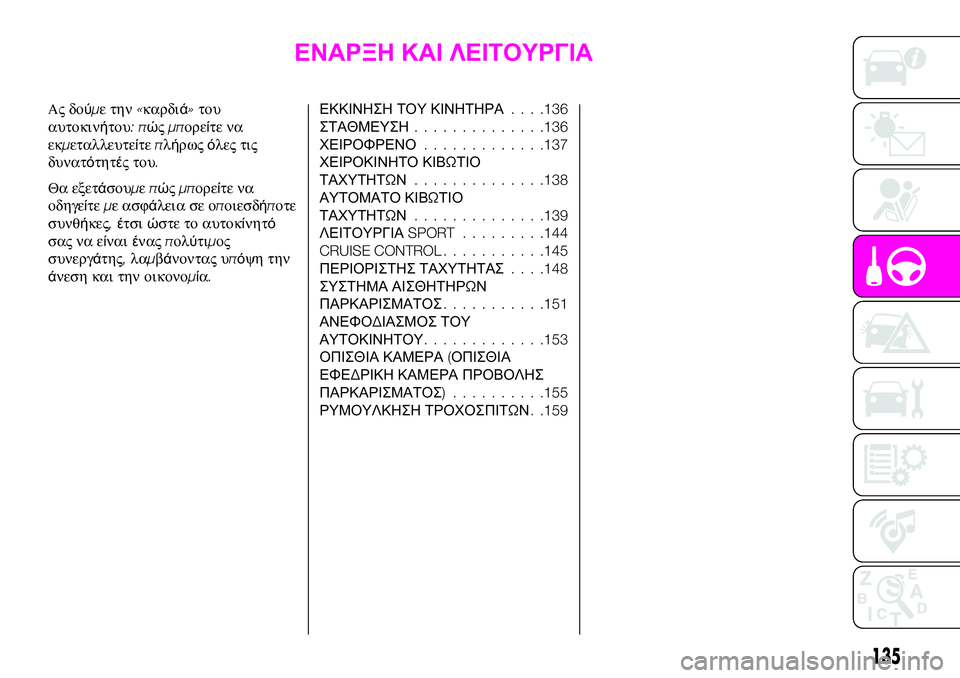 Abarth 124 Spider 2020 ΒΙΒΛΙΟ ΧΡΗΣΗΣ ΚΑΙ ΣΥΝΤΗΡΗΣΗΣ (in Greek) ΕΝΑΡΞΗ ΚΑΙ ΛΕΙΤΟΥΡΓΙΑ
Ας δούμε την«καρδιά»του
αυτοκινήτου:πώςμπορείτε να
εκμεταλλευτείτεπλήρωςόλες τις
δυ Abarth 124 Spider 2020 ΒΙΒΛΙΟ ΧΡΗΣΗΣ ΚΑΙ ΣΥΝΤΗΡΗΣΗΣ (in Greek) ΕΝΑΡΞΗ ΚΑΙ ΛΕΙΤΟΥΡΓΙΑ
Ας δούμε την«καρδιά»του
αυτοκινήτου:πώςμπορείτε να
εκμεταλλευτείτεπλήρωςόλες τις
δυ