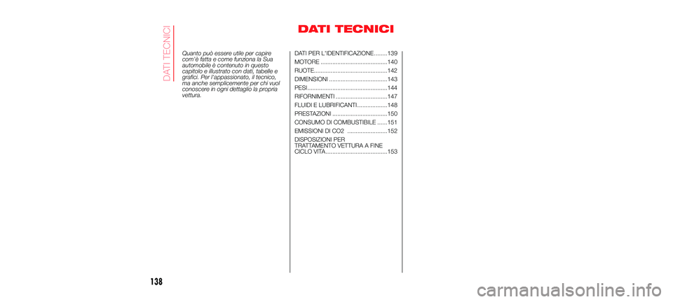 Abarth 500 2017 Libretto Uso Manutenzione (in Italian) DATI TECNICI
Quanto può essere utile per capire com'è fatta e come funziona la Suaautomobile è contenuto in questocapitolo e illustrato con dati, tabelle egrafici. Per l'appassionato, il te Abarth 500 2017 Libretto Uso Manutenzione (in Italian) DATI TECNICI
Quanto può essere utile per capire com'è fatta e come funziona la Suaautomobile è contenuto in questocapitolo e illustrato con dati, tabelle egrafici. Per l'appassionato, il te