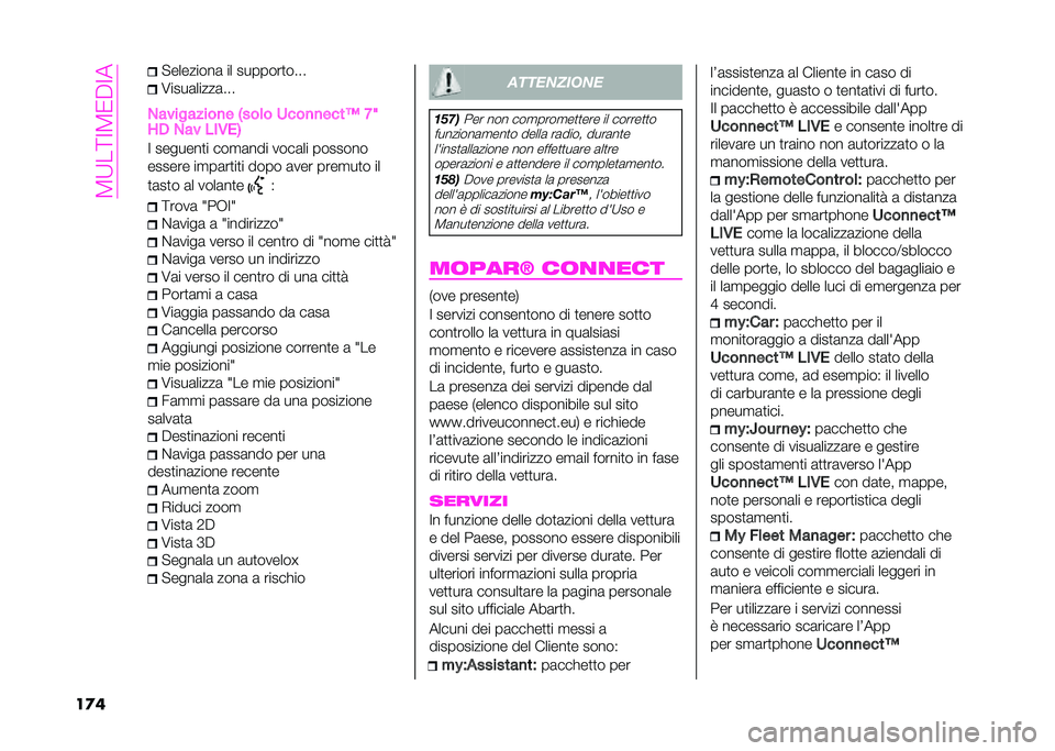 Abarth 500 2021  Libretto Uso Manutenzione (in Italian) ��@�:��=��@�-�6��
��
� �#��������	 �� �������
����
�2����	�����	���
�+���������
� �@���	� ����
�
����8 �=�B
�1�/ �+�� ��
�.��:
� ������