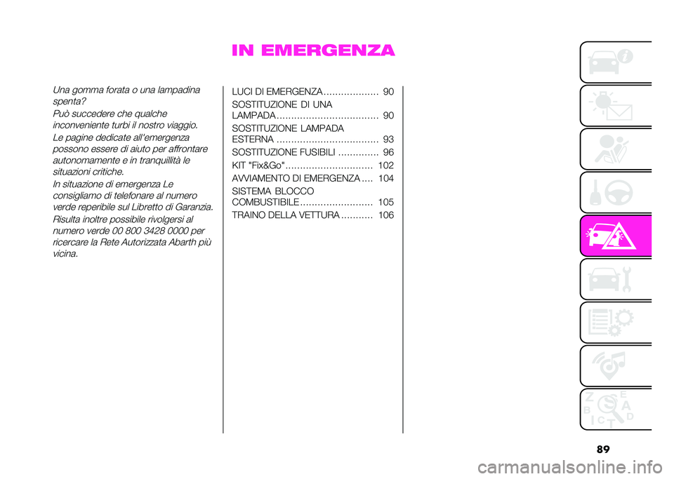 Abarth 500 2021  Libretto Uso Manutenzione (in Italian) ��
��
 �������
���:��	 ���
�
�	 � ���	�
�	 � ���	 ��	�
��	����	
�����
�	�Z
�4��1 ��������� ��� ���	����������������
� �
���� �� ����