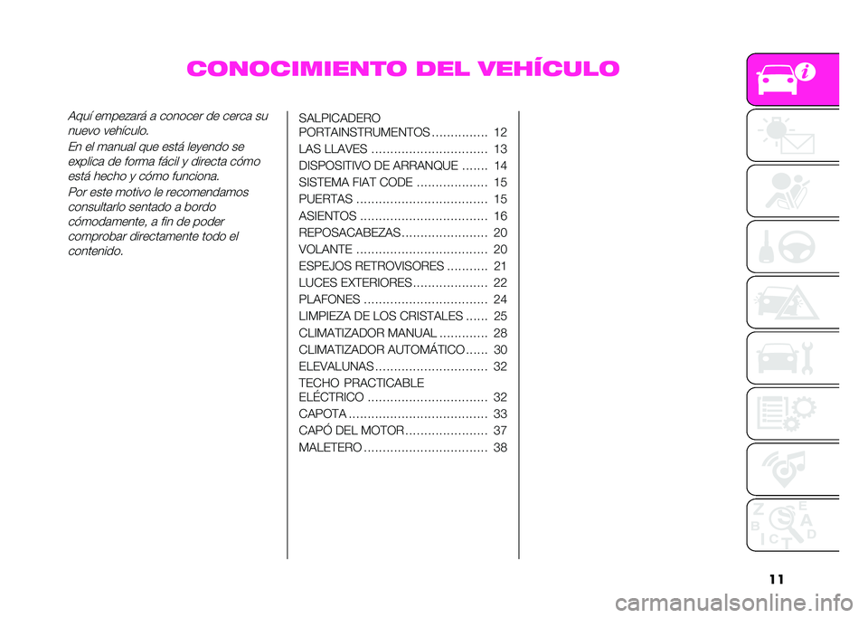 Abarth 500 2021  Manual de Empleo y Cuidado (in Spanish) ��
��	��	���
�����	 ��� ��������	����! ��
���"�	�� �	 ������� �� �����	 ��
����� ����!�����
�#� �� �
�	���	� ��� ���� ���
����