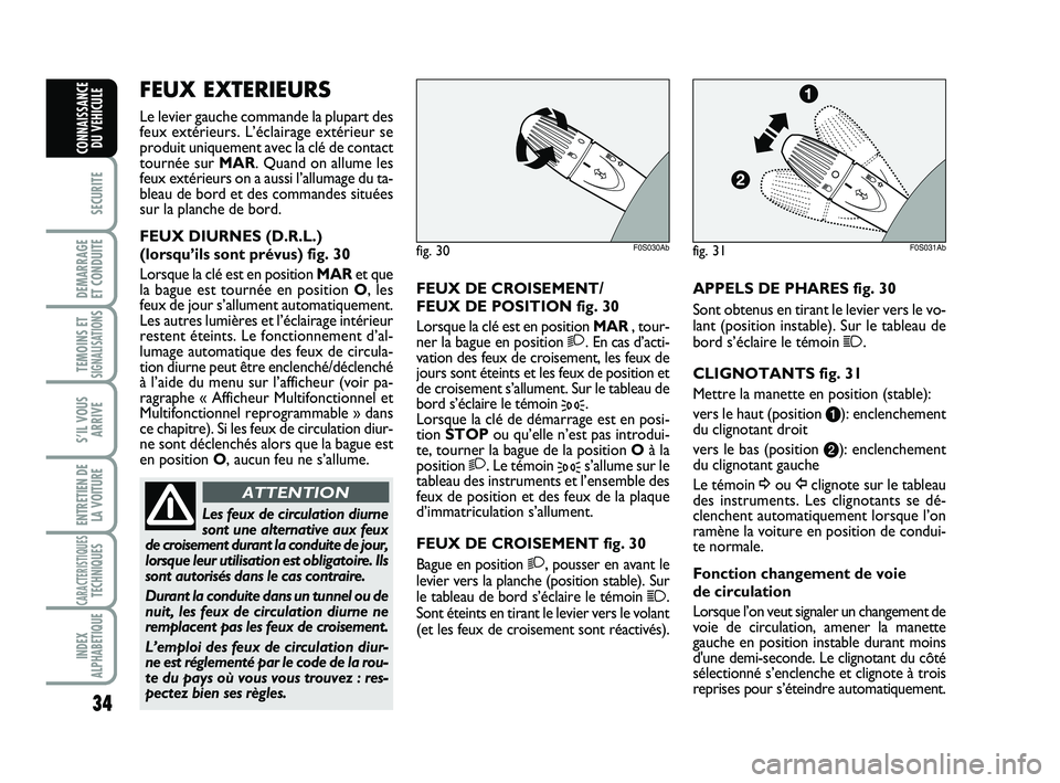 Abarth 500 2008 Notice dentretien (in French) 34
SECURITE
DEMARRAGE
ET CONDUITE
TEMOINS ETSIGNALISATION
S
S’IL VOUS
ARRIVE
ENTRETIEN DE
LA VOITURE
CARACTERISTIQUESTECHNIQUES
INDEX
ALPHABETIQUE
CONNAISSANCE
DU VEHICULE
FEUX DE CROISEMENT/
FEUX Abarth 500 2008 Notice dentretien (in French) 34
SECURITE
DEMARRAGE
ET CONDUITE
TEMOINS ETSIGNALISATION
S
S’IL VOUS
ARRIVE
ENTRETIEN DE
LA VOITURE
CARACTERISTIQUESTECHNIQUES
INDEX
ALPHABETIQUE
CONNAISSANCE
DU VEHICULE
FEUX DE CROISEMENT/
FEUX