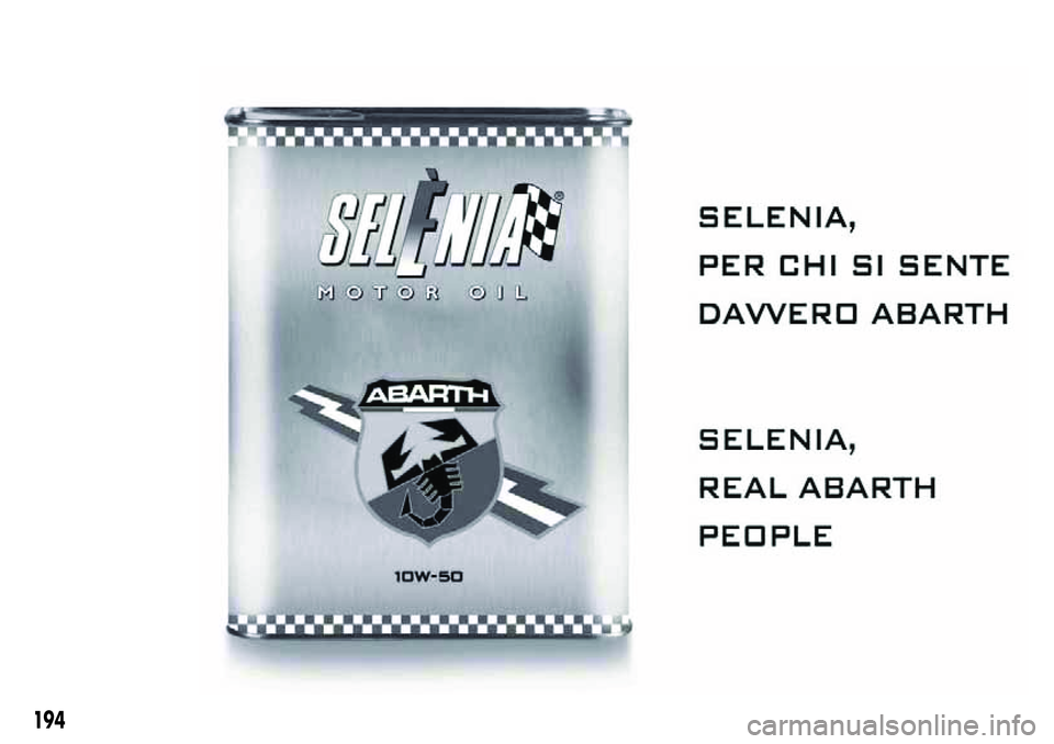 Abarth 500 2017  Manual de Uso e Manutenção (in Portuguese) 194 