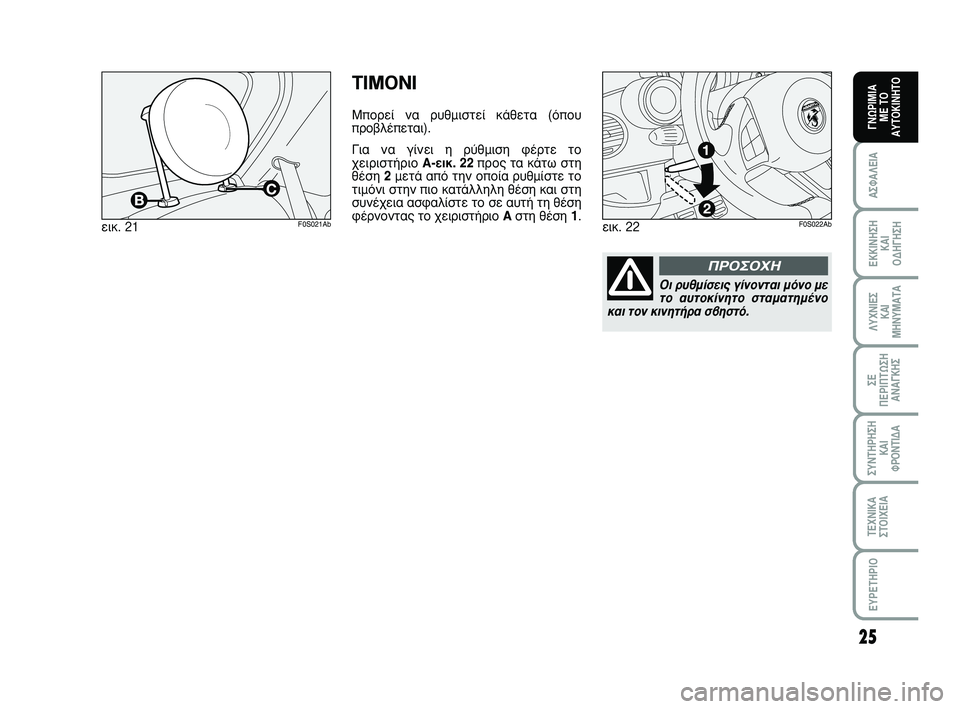 Abarth 500 2011  ΒΙΒΛΙΟ ΧΡΗΣΗΣ ΚΑΙ ΣΥΝΤΗΡΗΣΗΣ (in Greek) 25
∞™º∞§∂π∞
∂∫∫π¡∏™∏ 
∫∞π 
√¢∏°∏™∏
§ÀÃ¡π∂™ 
∫∞π
ª∏¡Àª∞Δ∞
™∂ 
¶∂ƒπ¶Δø™∏
∞¡∞°∫∏™
™À¡Δ∏ƒ∏™∏
